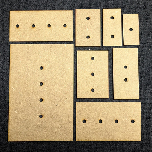 Rektangulære magnetklare/ magnetiserte MDF-basar til miniatyrar